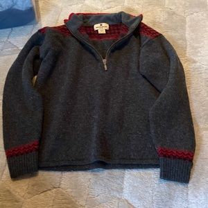 Woolrich Womens M gray quarter zip sweater